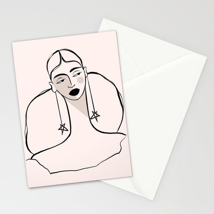 Boho Ponytail Stationery Card Gallery Image 2