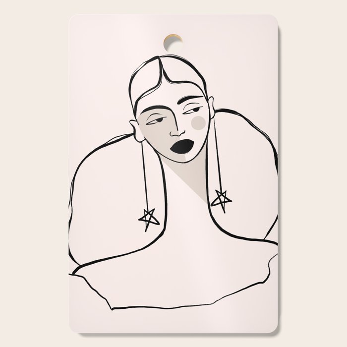 Boho Ponytail Cutting Board Gallery Image 1