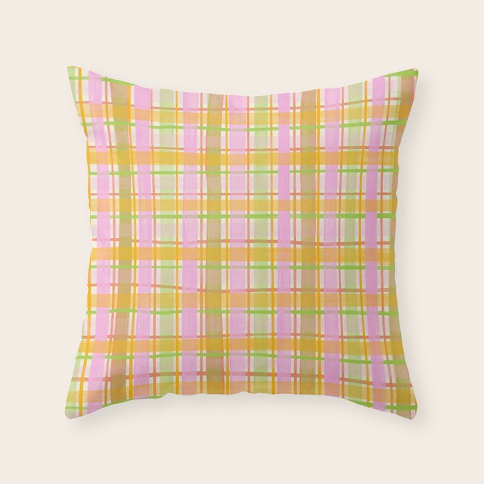 Sweet gingham Throw Pillow Gallery Image 1