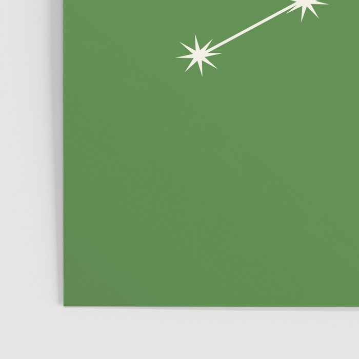 Virgo Zodiac Star Constellation Line Art Kelly Green Poster Gallery Image 3