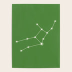 Virgo Zodiac Star Constellation Line Art Kelly Green Poster Gallery Image 4