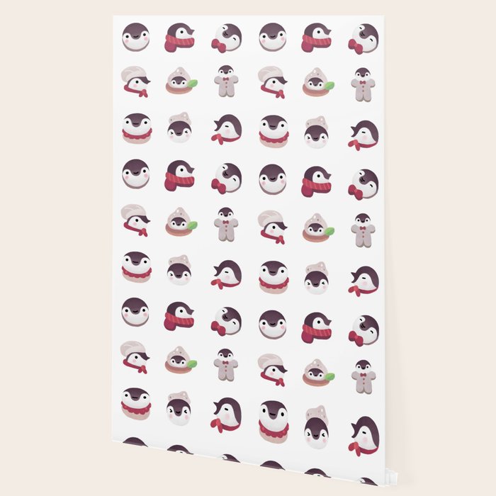 Cookie & cream & penguin - pink pattern Wallpaper Gallery Image 2