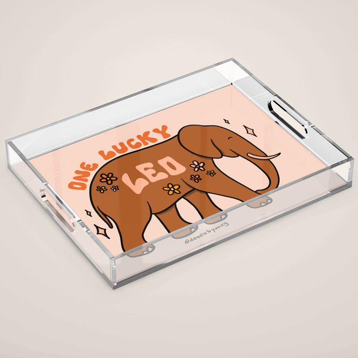 One Lucky Leo Acrylic Tray Gallery Image 1