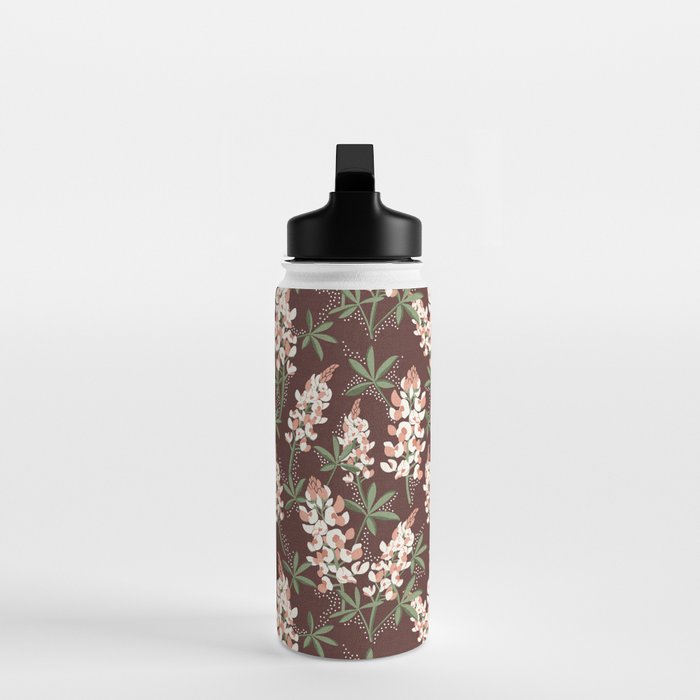 Bluebonnet Floral Brown Peach Multi Water Bottle Gallery Image 3