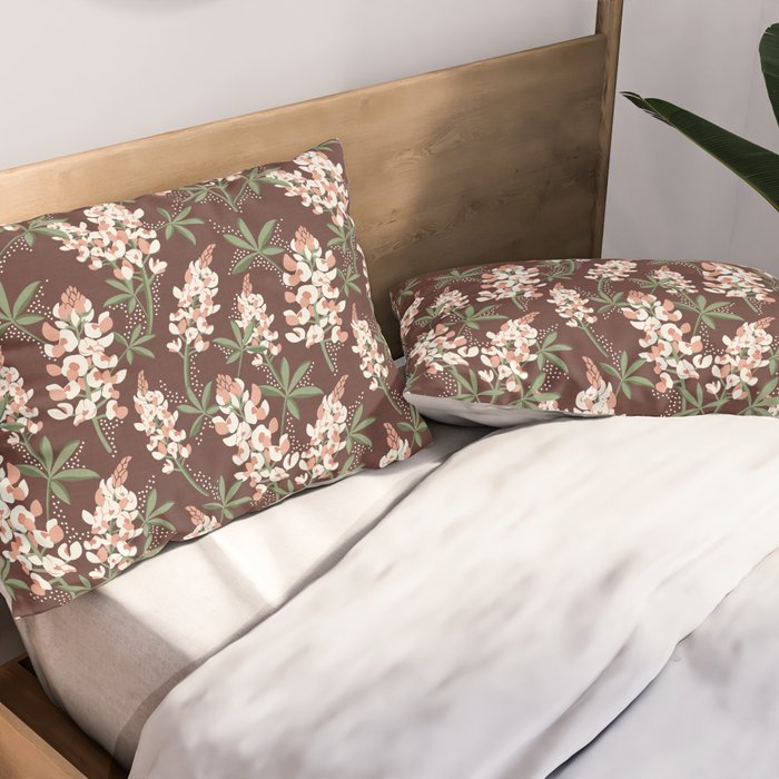Bluebonnet Floral Brown Peach Multi Pillow Sham Gallery Image 2
