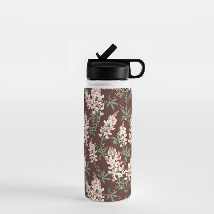 Bluebonnet Floral Brown Peach Multi Water Bottle Gallery Image 1