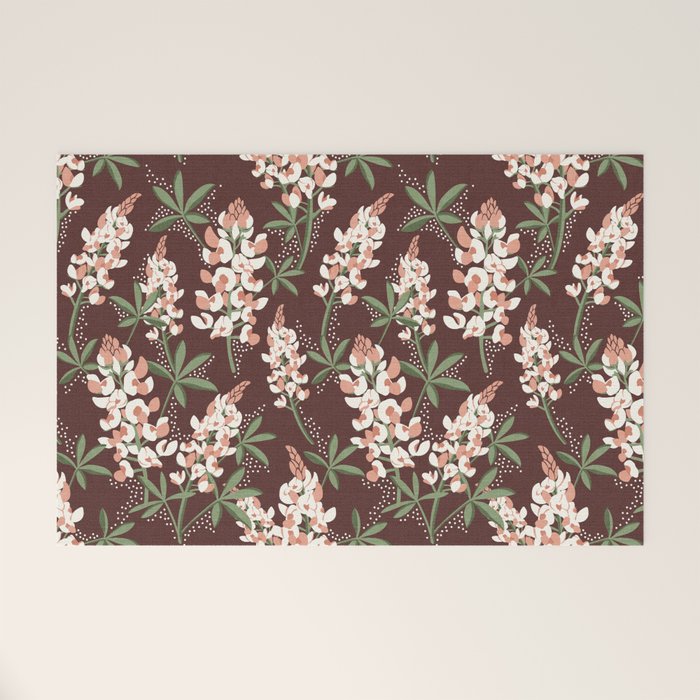 Bluebonnet Floral Brown Peach Multi Welcome Mat Gallery Image 1