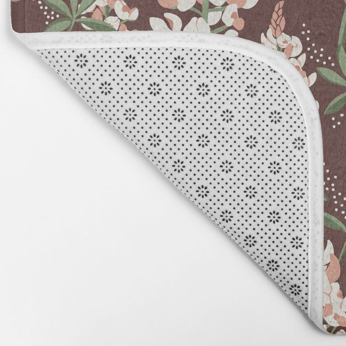 Bluebonnet Floral Brown Peach Multi Bath Mat Gallery Image 2