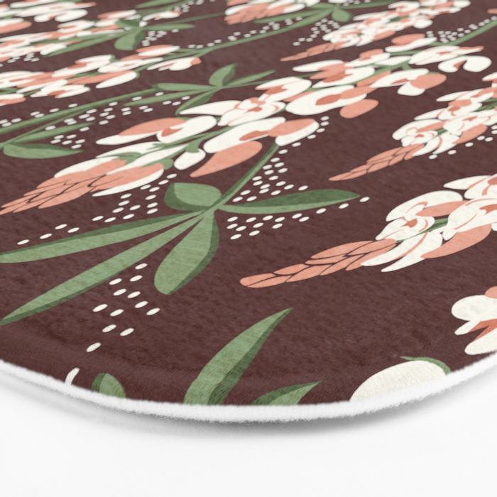 Bluebonnet Floral Brown Peach Multi Bath Mat Gallery Image 3