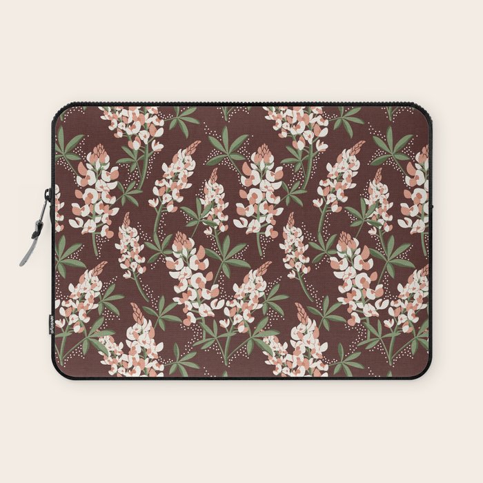 Bluebonnet Floral Brown Peach Multi Laptop Sleeve Gallery Image 1
