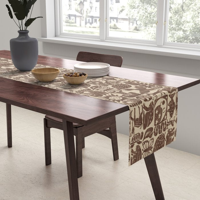 Nature Blocks - walnut brown Table Runner Gallery Image 2