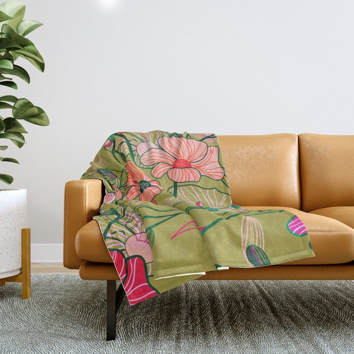 Twinning #illustration #pattern Throw Blanket Gallery Image 1