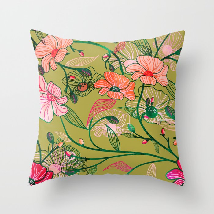 Twinning #illustration #pattern Throw Pillow Gallery Image 6