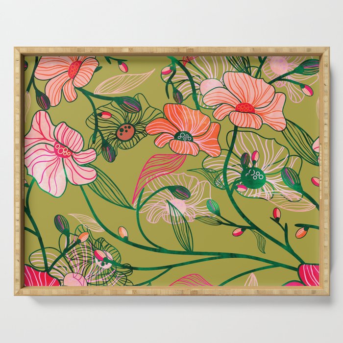 Twinning #illustration #pattern Serving Tray Gallery Image 1