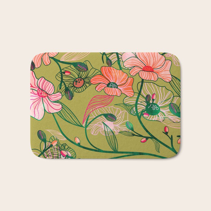 Twinning #illustration #pattern Bath Mat Gallery Image 1