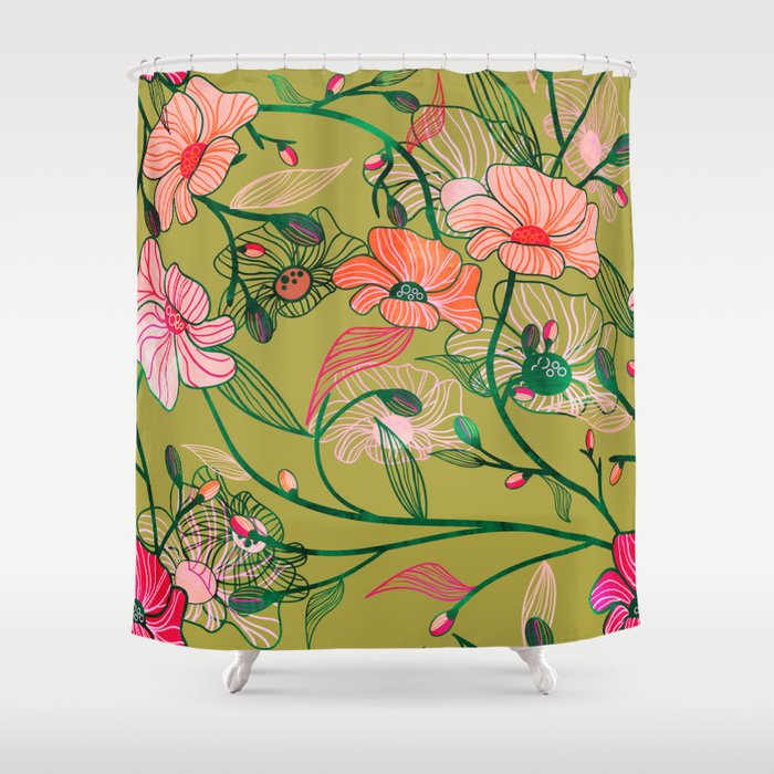Twinning #illustration #pattern Shower Curtain Gallery Image 1