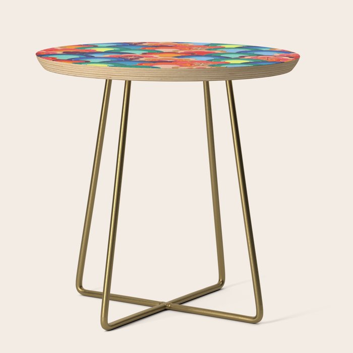 70s rainbow flowers sunset colors Side Table Gallery Image 1