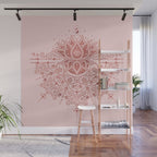 Sacred Lotus Mandala - Rose Gold & Blush Palette Wall Mural Gallery Image 1