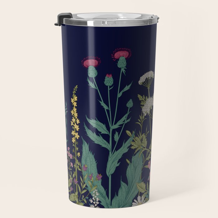 Magical Midnight Garden Wild Flower Art Travel Mug Gallery Image 3