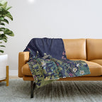Magical Midnight Garden Wild Flower Art Throw Blanket Gallery Image 1