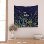 Magical Midnight Garden Wild Flower Art Wall Tapestry Gallery Image 2