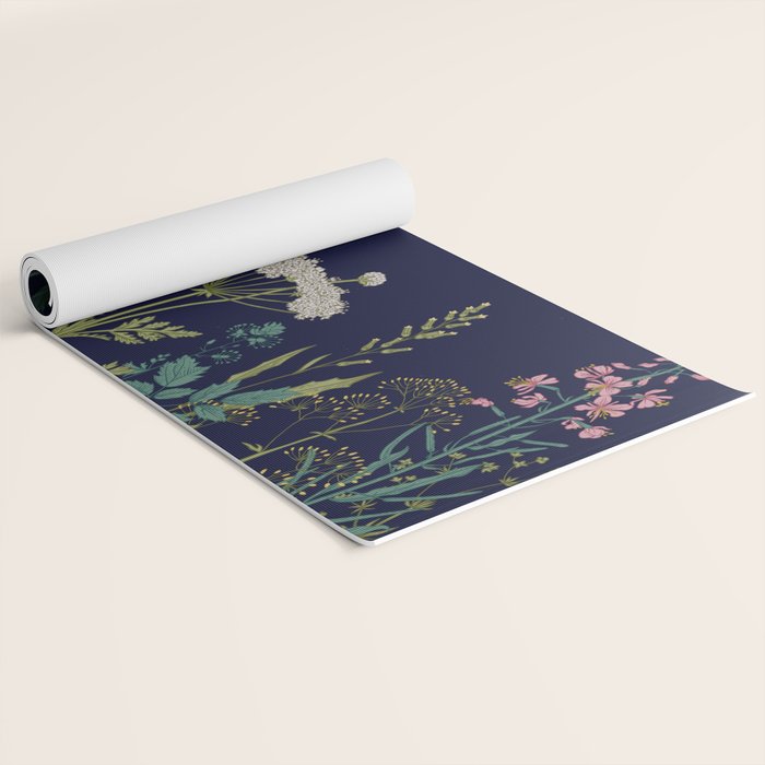 Magical Midnight Garden Wild Flower Art Yoga Mat Gallery Image 2