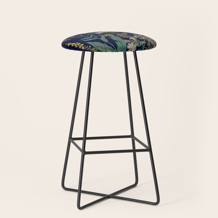 Magical Midnight Garden Wild Flower Art Stool Gallery Image 1