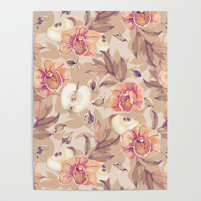 Tropical flowers autumn field Poster Gallery Image 1
