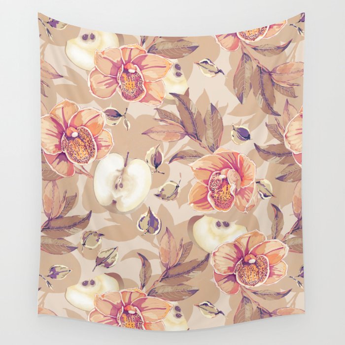 Tropical flowers autumn field Wall Tapestry Gallery Image 4