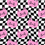 Funny cat cartoon checkered pattern Coffee Mug Gallery Image 2
