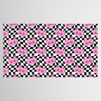 Funny cat cartoon checkered pattern Tablecloth Gallery Image 2