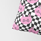 Funny cat cartoon checkered pattern Pillow Sham Gallery Image 4