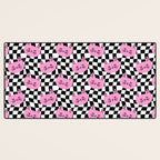Funny cat cartoon checkered pattern Desk Mat Gallery Image 3