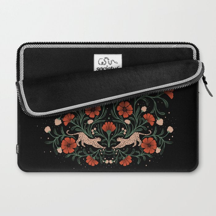 Modern tigers with red poppies Laptop Sleeve Gallery Image 2