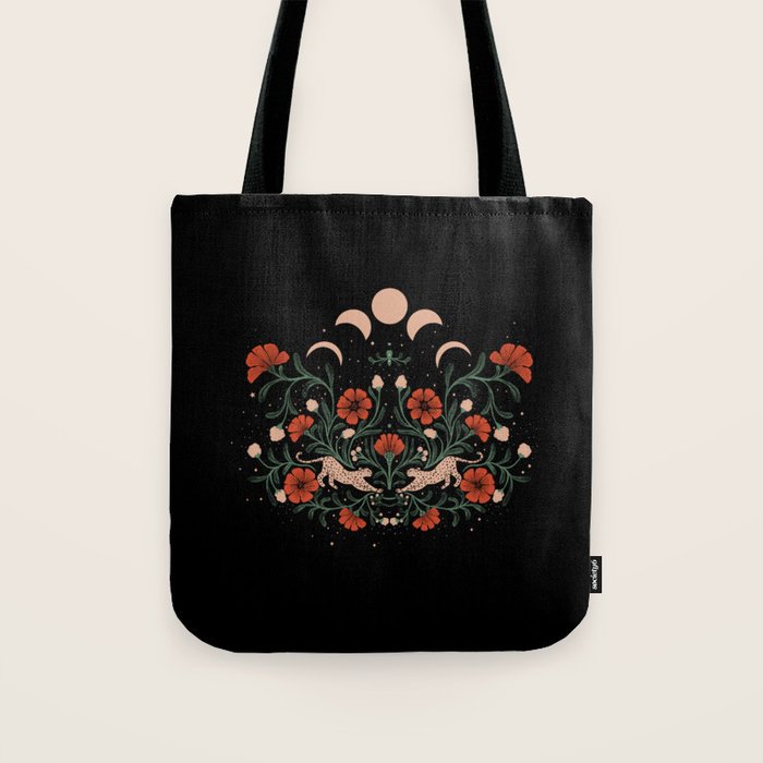 Modern tigers with red poppies Tote Bag Gallery Image 1