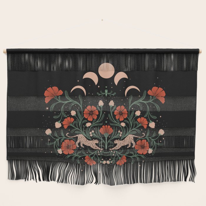 Modern tigers with red poppies Wall Hanging Gallery Image 1