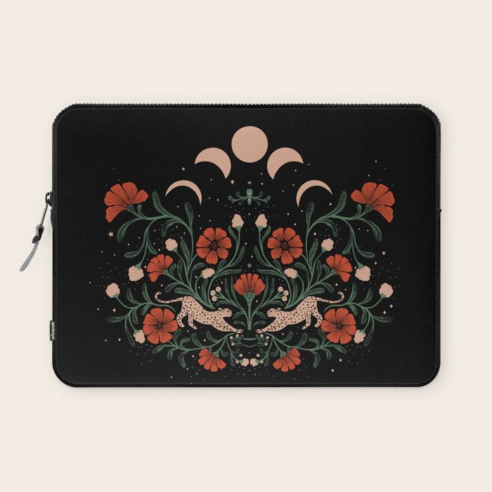 Modern tigers with red poppies Laptop Sleeve Gallery Image 1