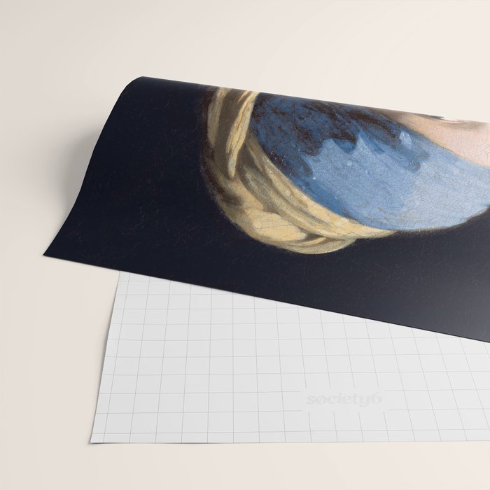 Girl with Pearl Earing Blowing Gum Wrapping Paper Gallery Image 2