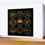 Aircraft Flight Instruments - Full Black Wall Mural Gallery Image 2