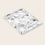 Nostalgic Message Charming Vintage Letters And Postcards Black White Pattern Notebook Gallery Image 2