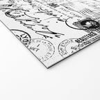 Nostalgic Message Charming Vintage Letters And Postcards Black White Pattern Welcome Mat Gallery Image 2