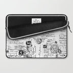 Nostalgic Message Charming Vintage Letters And Postcards Black White Pattern Laptop Sleeve Gallery Image 2