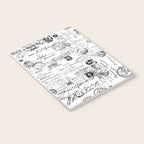 Nostalgic Message Charming Vintage Letters And Postcards Black White Pattern Notebook Gallery Image 3