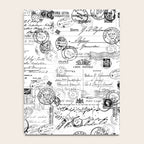Nostalgic Message Charming Vintage Letters And Postcards Black White Pattern Notebook Gallery Image 4