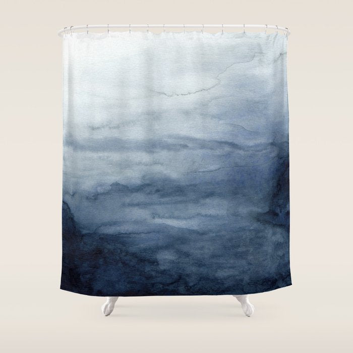 Indigo Abstract Painting | No.2 Shower Curtain Gallery Image 1