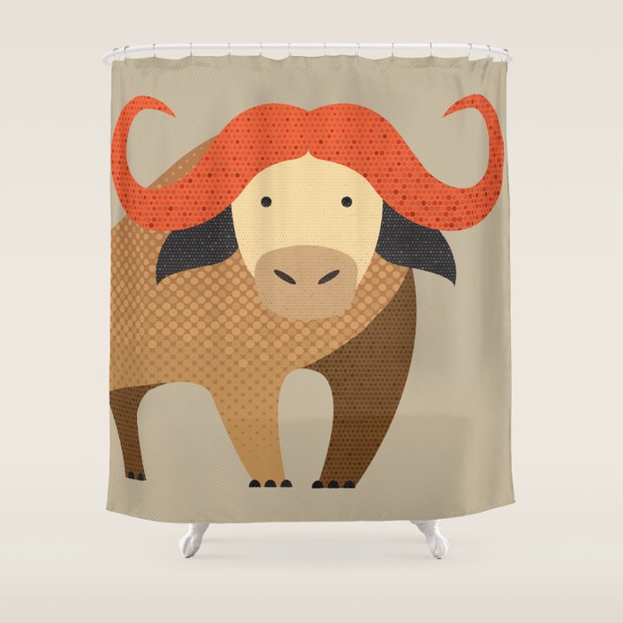 Whimsy Cape Buffalo II Shower Curtain Gallery Image 1