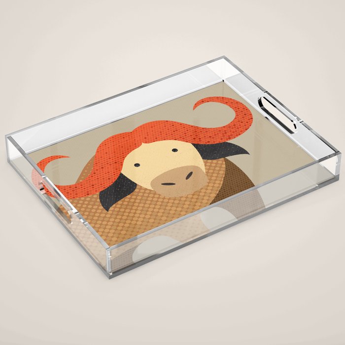 Whimsy Cape Buffalo II Acrylic Tray Gallery Image 1
