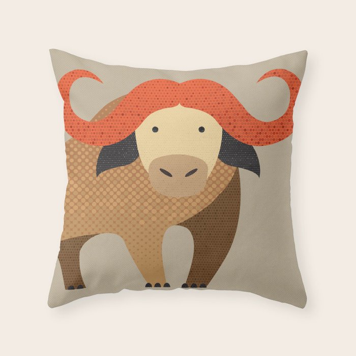 Whimsy Cape Buffalo II Throw Pillow Gallery Image 6