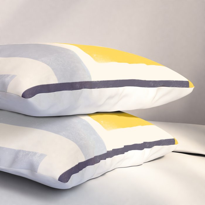 Modern Maze Abstract Geometric Painting  Pillow Sham Gallery Image 3