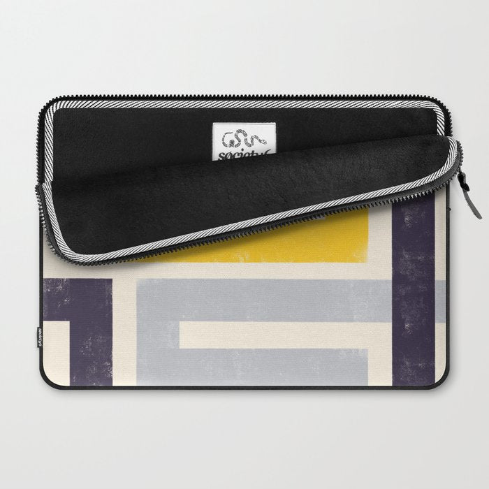 Modern Maze Abstract Geometric Painting  Laptop Sleeve Gallery Image 2